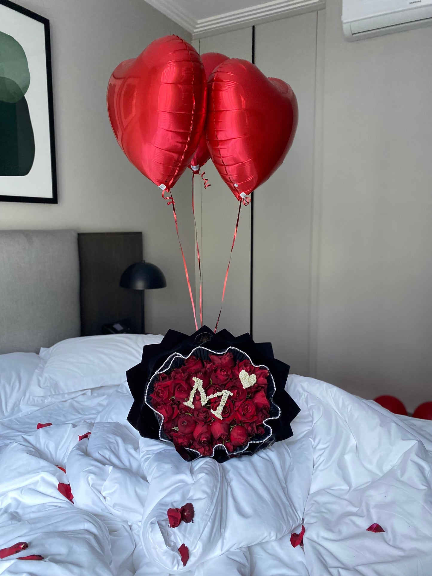 Signature Initial Bouquet with Helium Balloons