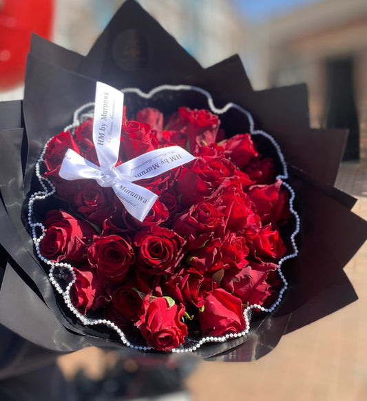 40 Red Roses with Lux Wrap