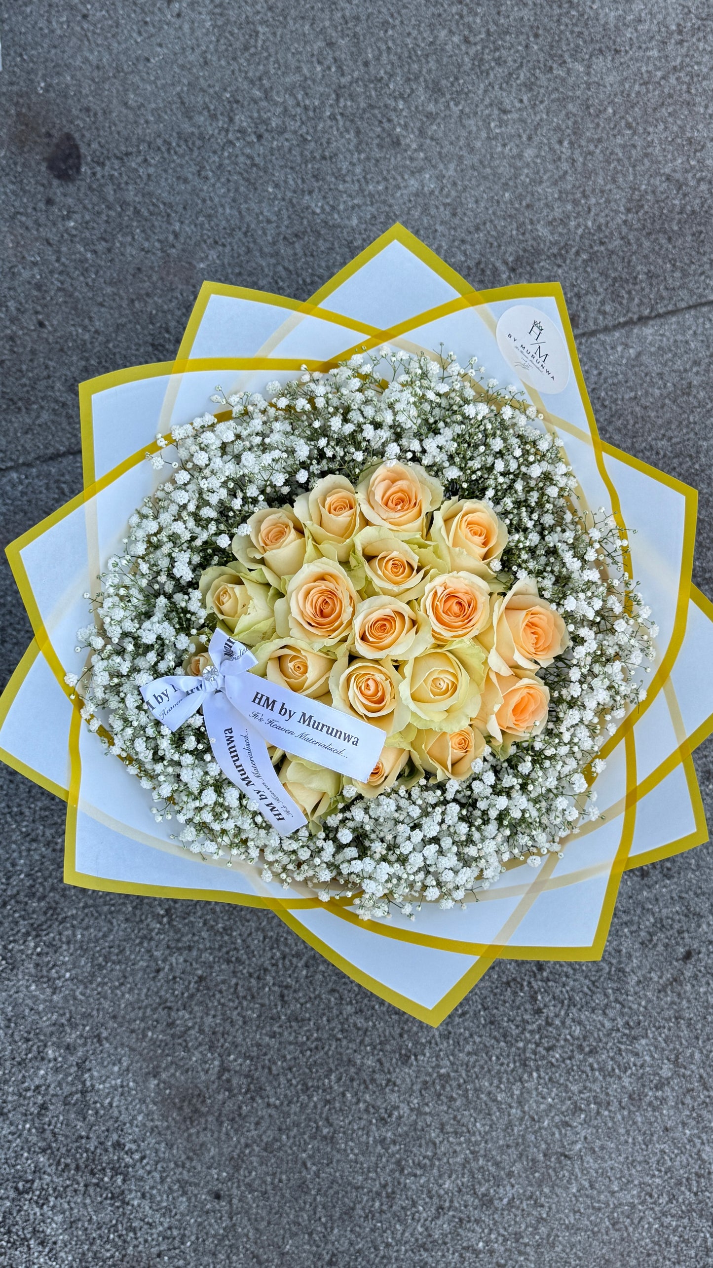 Peach Stems with Baby Breath