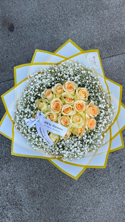 Peach Stems with Baby Breath